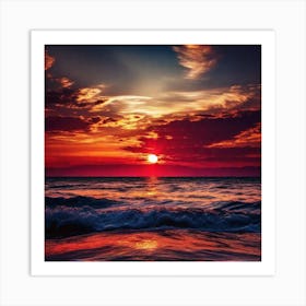 Sunset Over The Ocean 149 Art Print