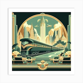 Deco Train Art Print