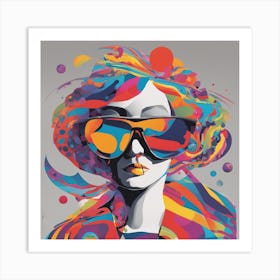 New Poster For Ray Ban Speed, In The Style Of Psychedelic Figuration, Eiko Ojala, Ian Davenport, Sci (13) 1 Art Print