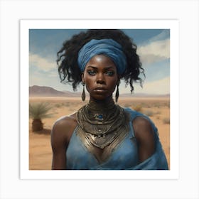 Woman In The Desert Art Print