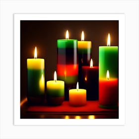 Candles On A Table 1 Art Print