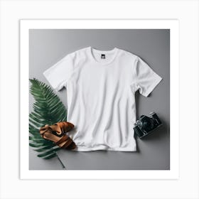 White T - Shirt 3 Art Print