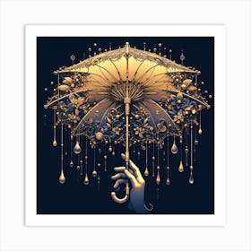 Golden Umbrella Art Print