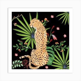 Cheetah Print with Leaf Art Print