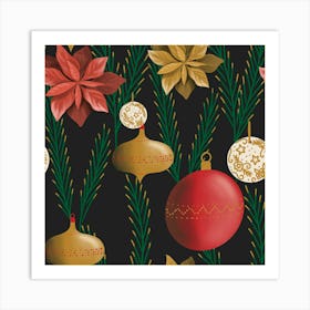 Christmas ornaments pattern Art Print