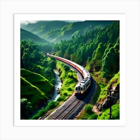 Train In The Mountains Art Print