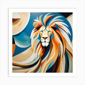 Abstract modernist Lion 1 Art Print