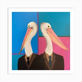Pelicans Square Art Print