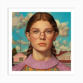 'The Girl With Glasses' Art Print