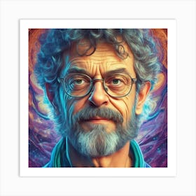 Portrait Of A Man With Glasses Art Print