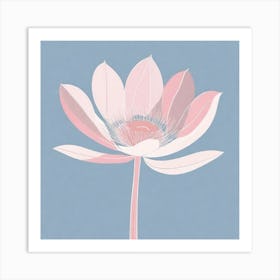 A White And Pink Flower In Minimalist Style Square Composition 365 Art Print