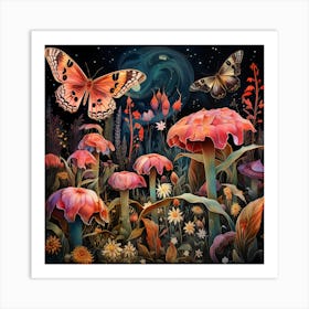 Night In The Forest 1 Art Print