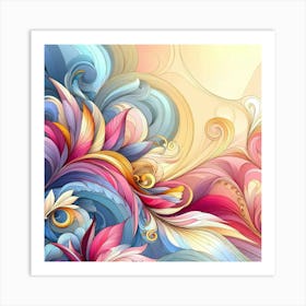 Abstract Floral Wallpaper Art Print