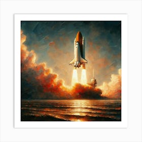 Space Shuttle Launch Art Print