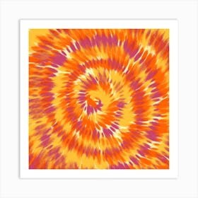 Orange And Burgundy Tie Dye Art Print