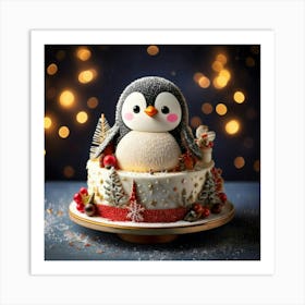 Firefly Adorable Penguin Themed Cake With Festive Wintry Accents 2047 (2) Art Print