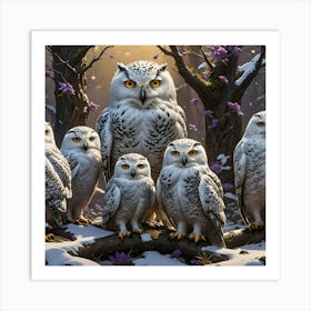 Snowy Owls Art Print