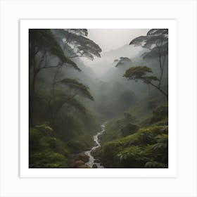 Misty Forest Art Print