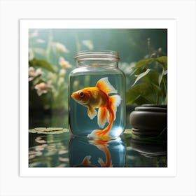 Goldfish In A Jar 1 Art Print