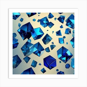 Blue Crystals 1 Art Print