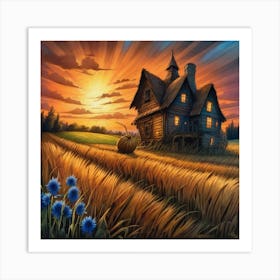 Summer Art Best Quality Ink Painting Acrylic Detailed Straw Art Print