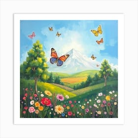 Butterflies In The Meadow Art Print