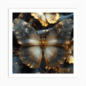 Golden Butterfly 1 Art Print