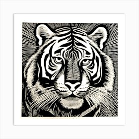Tiger Linocut Art Print