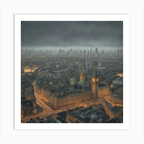 London Rain Art Print