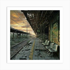 Abandoned Train Station Art Print