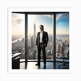 Man In Office 1 Art Print