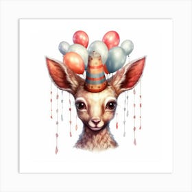 Birthday Deer Art Print