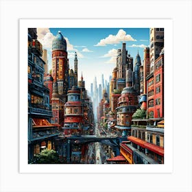 Futuristic City art print 2 Art Print