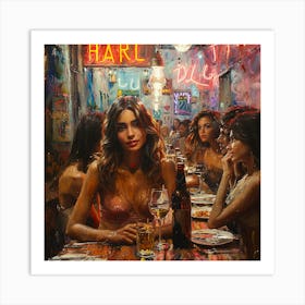 Night At The Bar 1 Art Print