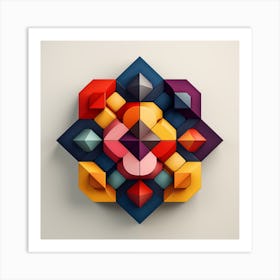 Geometric Cubes Art Print