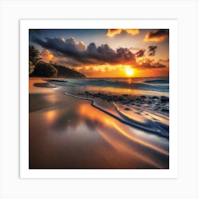 Sunset On The Beach 723 Art Print