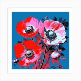 Andy Warhol Style Pop Art Flowers Anemone 2 Square Art Print