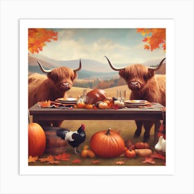 Autumn Highland Cow 2 Art Print