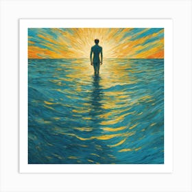 Man In The Water 1 Art Print