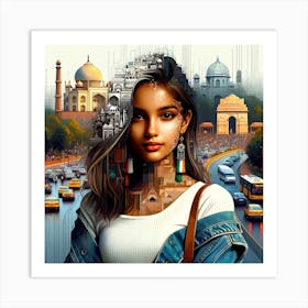 Girl In India Art Print