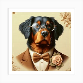 Classy Rottweiler Dog Art Print
