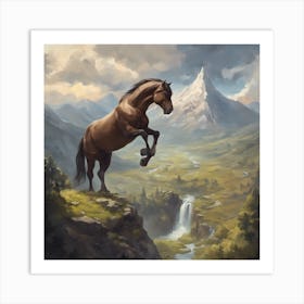 Horse In The Mountains 2 Art Print