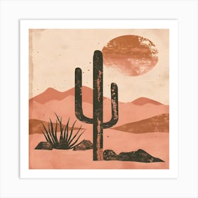 Cactus In The Desert Art Print