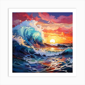 Sunset On The Ocean Art Print