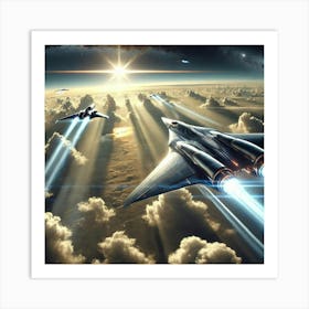 Cloudbreaker Recon Ships High Altitude Scouting Art Print