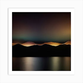 Abstract Mountain Landscape At Night Art Print