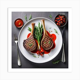 Steak On A Plate 4 Art Print