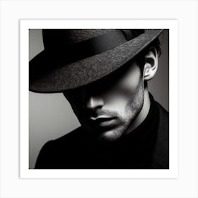 Man In Hat 1 Art Print