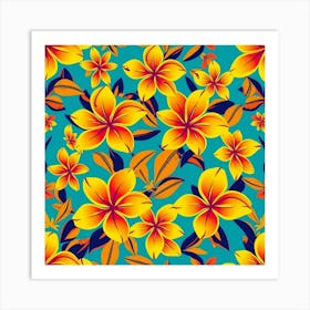 Tropical Floral Pattern Art Print