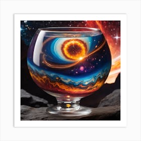 Galaxy In A Glass Art Print